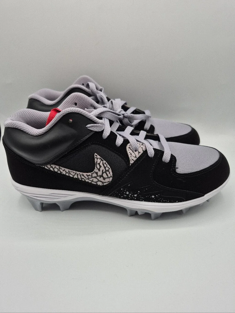 Mens Air Jordan Stadium 90 Low TD Black Cement Football Cleats HQ0210-060